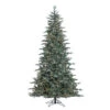 7.5 Foot Crystal Frosted Balsam Fir Artificial Christmas Tree - 750 DuraLit Incandescent Clear Mini Lights - 56 Ornaments -Winter Decor Hub a159776