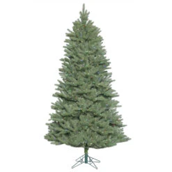 6.5 Foot Slim Colorado Spruce Artificial Christmas Tree - 650 LED Multi Color Italian Mini Lights