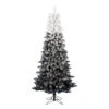 6.5 Foot Frosted Black-White Ombre Artificial Christmas Tree - 550 DuraLit LED Warm White Mini Lights -Winter Decor Hub a192066led