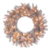 48 Inch Platinum Fir Artificial Christmas Wreath 200 DuraLit Incandescent Clear Mini Lights