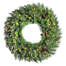 8 Foot Cheyenne Artificial Christmas Wreath 1000 DuraLit Clear Lighs 3 8 Foot Cheyenne Artificial Christmas Wreath 1000 DuraLit Clear Lighs