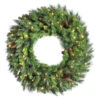 10 Foot Cheyenne Pine Artificial Christmas Wreath 1200 DuraLit LED M5 Italian Warm White Mini Lights -Winter Decor Hub a801089led