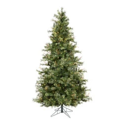 6.5 Foot Mixed Country Pine Slim Artificial Christmas Tree 500 LED M5 Italian Warm White Mini Lights
