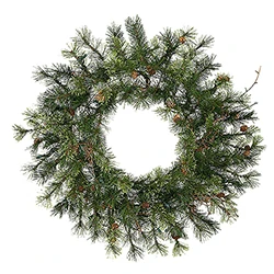 24 Inch Mixed Country Pine Artificial Christmas Wreath Unlit 3 24 Inch Mixed Country Pine Artificial Christmas Wreath Unlit