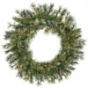 36 Inch Prelit Mixed Country Artificial Christmas Wreath 100 Clear Lights -Winter Decor Hub a801837