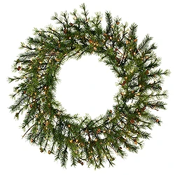 48 Inch Mixed Country Wreath 140 Clear Lights 3 48 Inch Mixed Country Wreath 140 Clear Lights