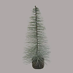 18 Inch Blue Spruce Frosted Village Tree Wood Stand 3 18 Inch Blue Spruce Frosted Village Tree Wood Stand