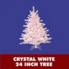 2 Foot Crystal White Lighted Artificial Christmas Tree With Clear Lights -Winter Decor Hub a805721