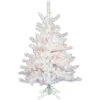 3 Foot Crystal White Artificial Christmas Tree 50 DuraLit Multi Lights -Winter Decor Hub a805732