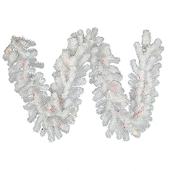 9 Foot Crystal White Garland 50 LED Multi Lights 3 9 Foot Crystal White Garland 50 LED Multi Lights