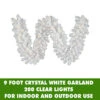 9 Foot Crystal White Garland 200 Clear Lights 1 9 Foot Crystal White Garland 200 Clear Lights -Winter Decor Hub a805819