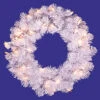 20 Inch Crystal White Wreath 50 DuraLit Clear Light