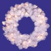 20 Inch Crystal White Wreath 50 LED Warm White Lights