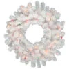 30 Inch Crystal White Wreath 50 LED Multi Lights -Winter Decor Hub a805832led