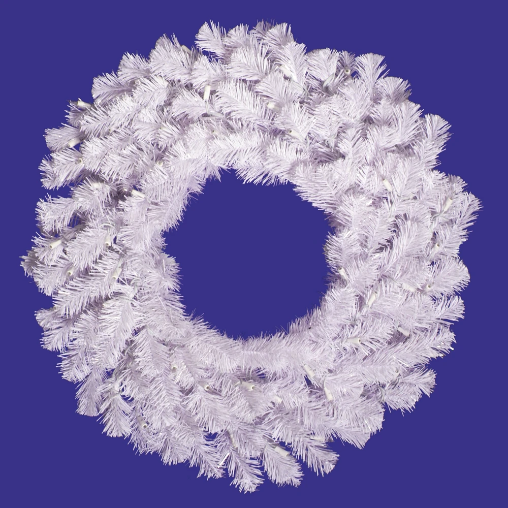 5 Foot Crystal White Spruce Artificial Christmas Wreath Unlit 3 5 Foot Crystal White Spruce Artificial Christmas Wreath Unlit