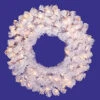 5 Foot Crystal White Artificial Christmas Wreath 250 DuraLit Clear Lights