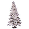 6 Foot Flocked Spruce Artificial Christmas Tree 300 DuraLit Clear Lights
