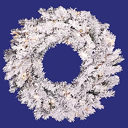 30 Inch Flocked Alaskan Wreath 50 DuraLit Clear Lights 3 30 Inch Flocked Alaskan Wreath 50 DuraLit Clear Lights