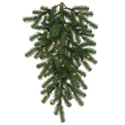 30 Inch Douglas Fir Artificial Christmas Teardrop 50 LED M5 Italian Warm White LED Lights