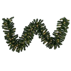 9 Foot Douglas Fir Garland 100 LED Warm White Lights 3 9 Foot Douglas Fir Garland 100 LED Warm White Lights