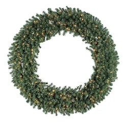 5 Foot Douglas Artificial Christmas Wreath 200 DuraLit Clear Lights