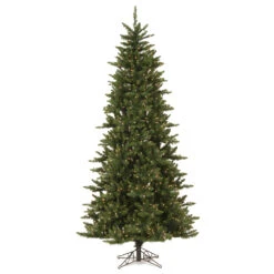 7.5 Foot Camdon Fir Slim Artificial Christmas Tree 700 DuraLit Incandescent Clear Mini Lights