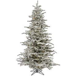 6.5 Foot Flocked Sierra Artificial Christmas Tree 400 LED Warm White Lights