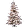 7.5 Foot Flocked Sierra Artificial Christmas Tree 750 DuraLit Clear Lights -Winter Decor Hub a861876