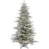 7.5 Foot Flocked Sierra Artificial Christmas Tree 600 LED Warm White Lights -Winter Decor Hub a861876led