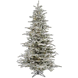 7.5 Foot Flocked Sierra Artificial Christmas Tree 600 LED Warm White Lights 3 7.5 Foot Flocked Sierra Artificial Christmas Tree 600 LED Warm White Lights