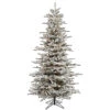 6.5 Foot Flocked Slim Sierra Artificial Christmas Tree 550 Clear Lights