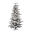 6.5 Foot Flocked Slim Sierra Artificial Christmas Tree 550 LED Multi Lights -Winter Decor Hub a862067led