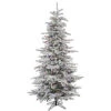 7.5 Foot Flocked Slim Sierra Artificial Christmas Tree 700 LED Multi Lights -Winter Decor Hub a862077led