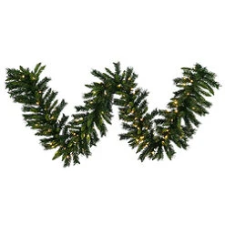 9 Foot Imperial Pine Garland 100 LED Warm White Lights