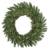 6 Foot Imperial Pine Artificial Christmas Wreath 200 LED Warm White Lights -Winter Decor Hub a877373led