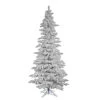 7.5 Foot Flocked White Slim Artificial Christmas Tree Unlit -Winter Decor Hub a893575