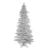 10 Foot Flocked White Slim Artificial Christmas Tree Unlit -Winter Decor Hub a893585