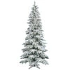 7.5 Foot Flocked Slim Utica Artificial Christmas Tree 400 LED Warm White Lights -Winter Decor Hub a895076led