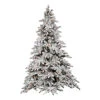 6.5 Foot Flocked Utica Artificial Christmas Tree 600 DuraLit Multi Lights