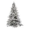 7.5 Foot Flocked Utica Artificial Christmas Tree 700 LED Multi Lights -Winter Decor Hub a895177led