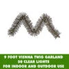 9 Foot Vienna Twig Garland 50 Clear Lights -Winter Decor Hub b107711