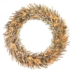 30 Inch Mocha Wreath 50 Clear Lights 2 Per Set