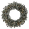 30 Inch Frosted Pistol Pine Wreath 50 Clear Lights -Winter Decor Hub b149331