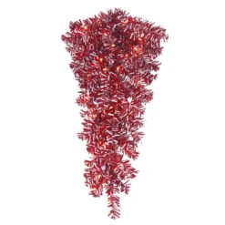 30 Inch Red White Candy Cane Artificial Christmas Teardrop With 35 Clear Lights