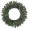 30 Inch Butte Mixed Pine Wreath 50 Clear Lights -Winter Decor Hub b156431
