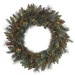 30 Inch Reno Mixed Pine Wreath 50 Clear Lights 3 30 Inch Reno Mixed Pine Wreath 50 Clear Lights
