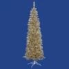 7.5 Foot Champagne Pencil Artificial Christmas Tree 400 DuraLit LED M5 Italian Warm White Mini Lights -Winter Decor Hub b163476led