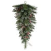 30 Inch Snow Tipped Pine And Berry Artificial Christmas Teardrop Unlit -Winter Decor Hub b166307