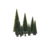 7 Inch Moss Green Pine Village Tree 4 Per Set -Winter Decor Hub b811007