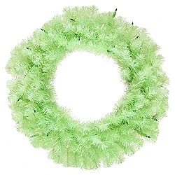 24 Inch Chartruese Wreath 50 Green Lights 3 24 Inch Chartruese Wreath 50 Green Lights